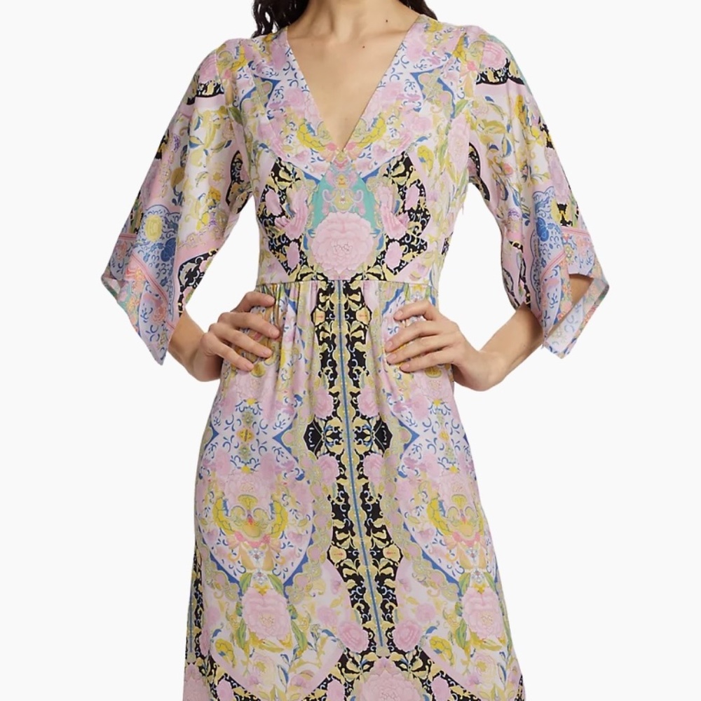 NWT Elie Tahari "The Eve Stretch Silk Midi Dress"